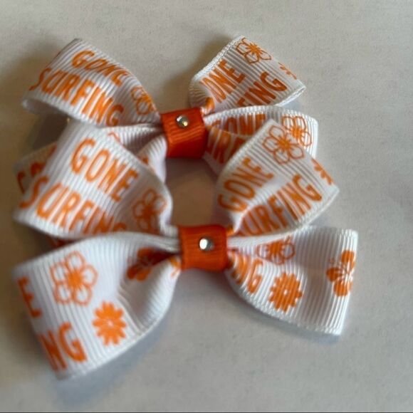 Bow pair hair bows accessories Gone surfing NEW - Picture 3 of 16